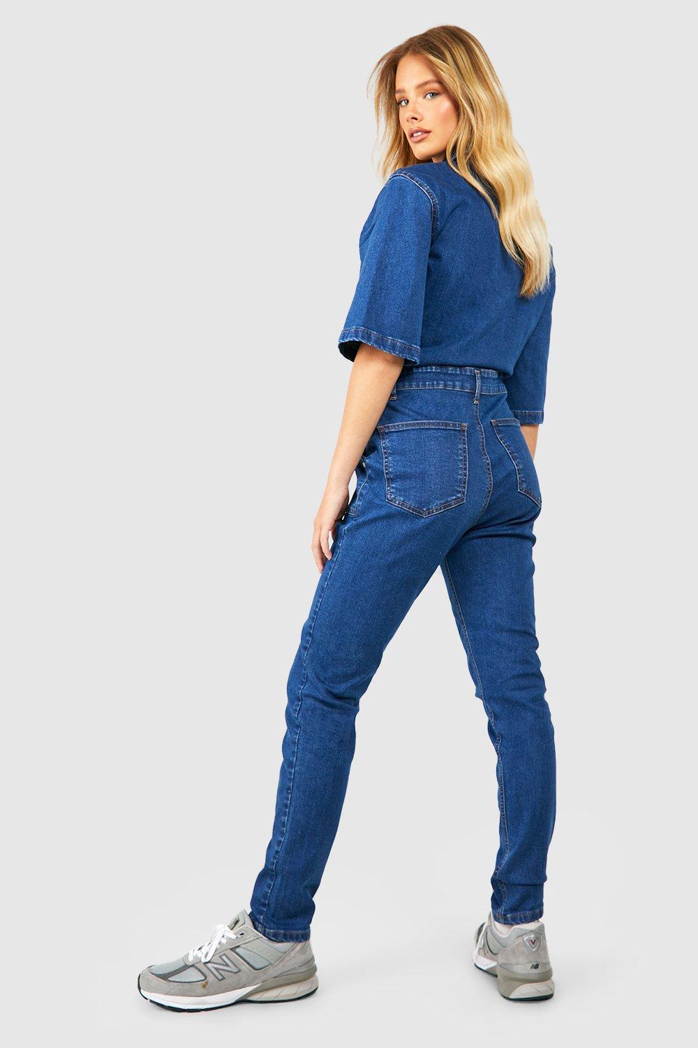 Boohoo denim boiler suit hotsell